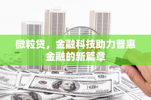 黑龙江微粒贷，金融科技助力普惠金融的新篇章