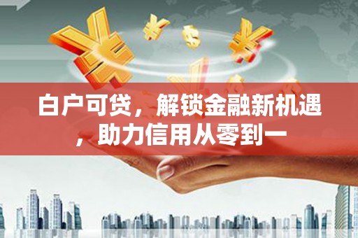 鹿泉白户可贷，解锁金融新机遇，助力信用从零到一