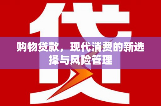 邓州购物贷款，现代消费的新选择与风险管理
