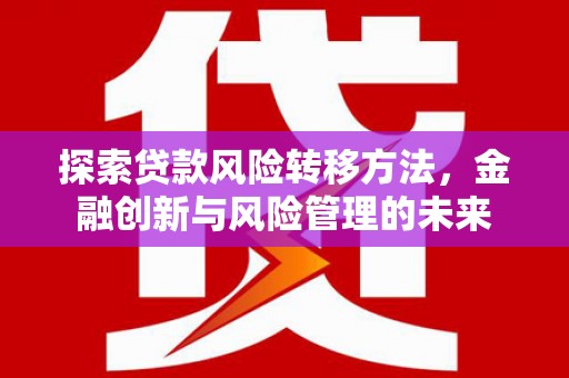 渭源探索贷款风险转移方法，金融创新与风险管理的未来