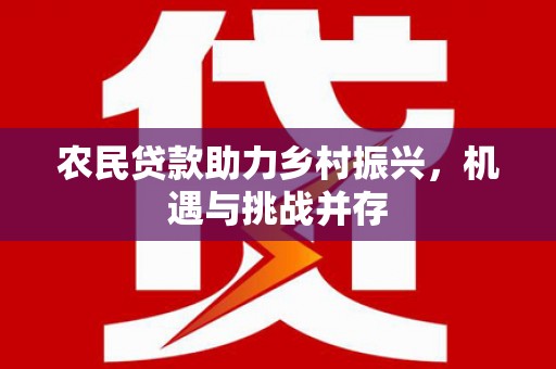 东阿农民贷款助力乡村振兴，机遇与挑战并存