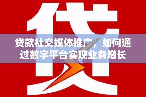 宾川贷款社交媒体推广，如何通过数字平台实现业务增长