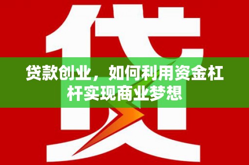 大渡口贷款创业，如何利用资金杠杆实现商业梦想