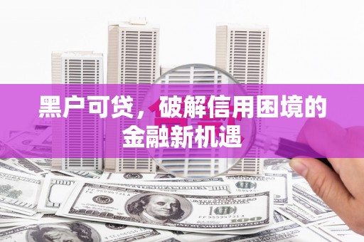 莒南黑户可贷，破解信用困境的金融新机遇